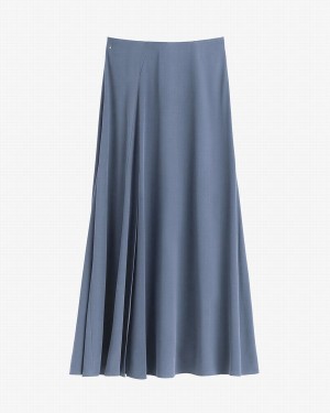 Fuste Cuyana Washable Silk Maxi Dama Albastri | ZXM4287HE