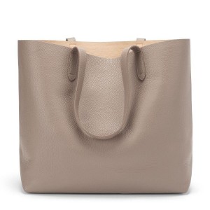 Geanta Tote Cuyana Clasici Structured Piele Dama Gri Roz | YRV658WB