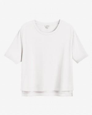 Tricouri Cuyana Pima Cropped Tee Dama Albi | DZC5057MA