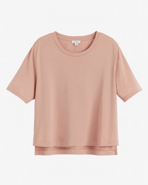 Tricouri Cuyana Pima Cropped Tee Dama Roz | IIJ8930ZC