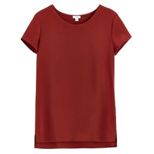 Tricouri Cuyana Silk High-Low Tee Dama Rosii Inchis | XZW9260WW