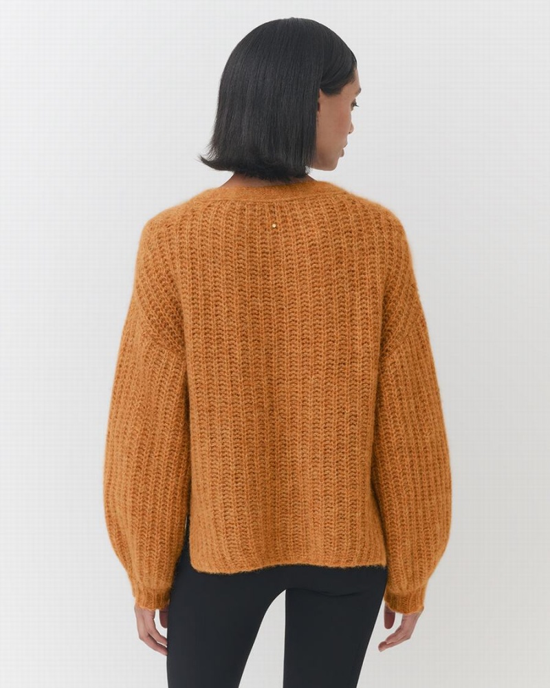 Cardigan Cuyana Alpaca Lână Cropped Dama Galbeni | CUP7663VV