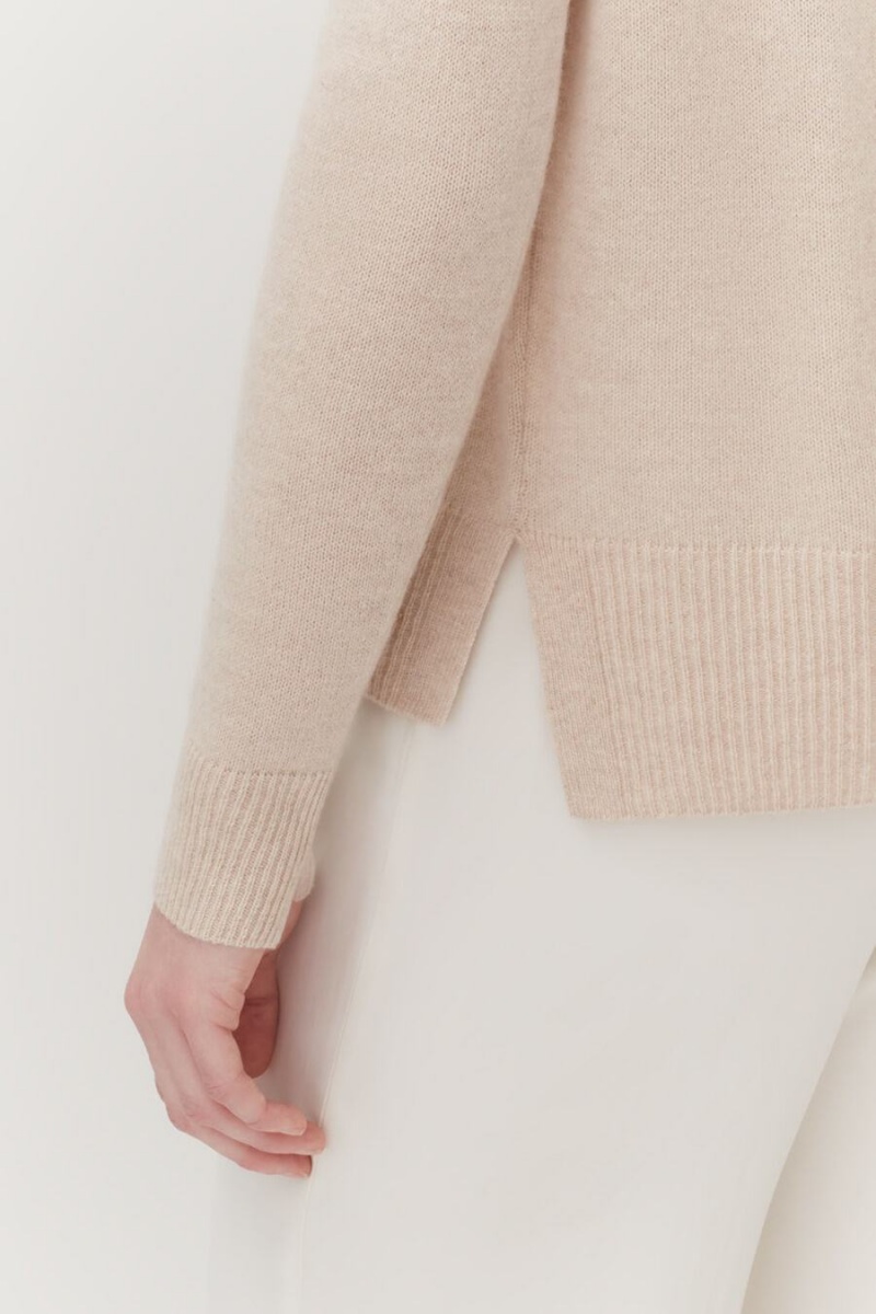 Cardigan Cuyana Single-Origin Cashmere Dama Bej | JRB352NX