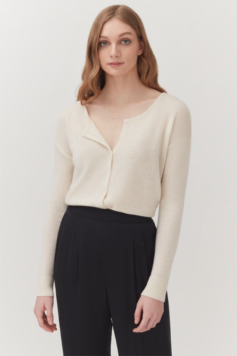 Cardigan Cuyana Single-Origin Cashmere Dama Albi | ZTG3573PV