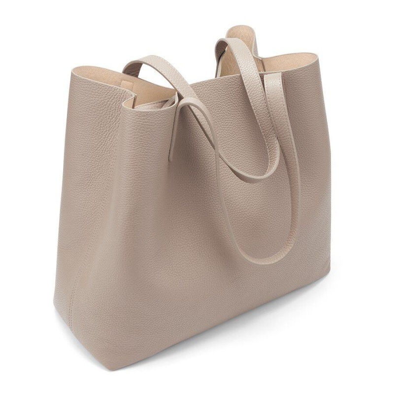 Geanta Tote Cuyana Clasici Structured Piele Dama Gri Roz | YRV658WB