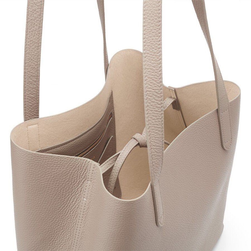 Geanta Tote Cuyana Clasici Structured Piele Dama Gri Roz | YRV658WB