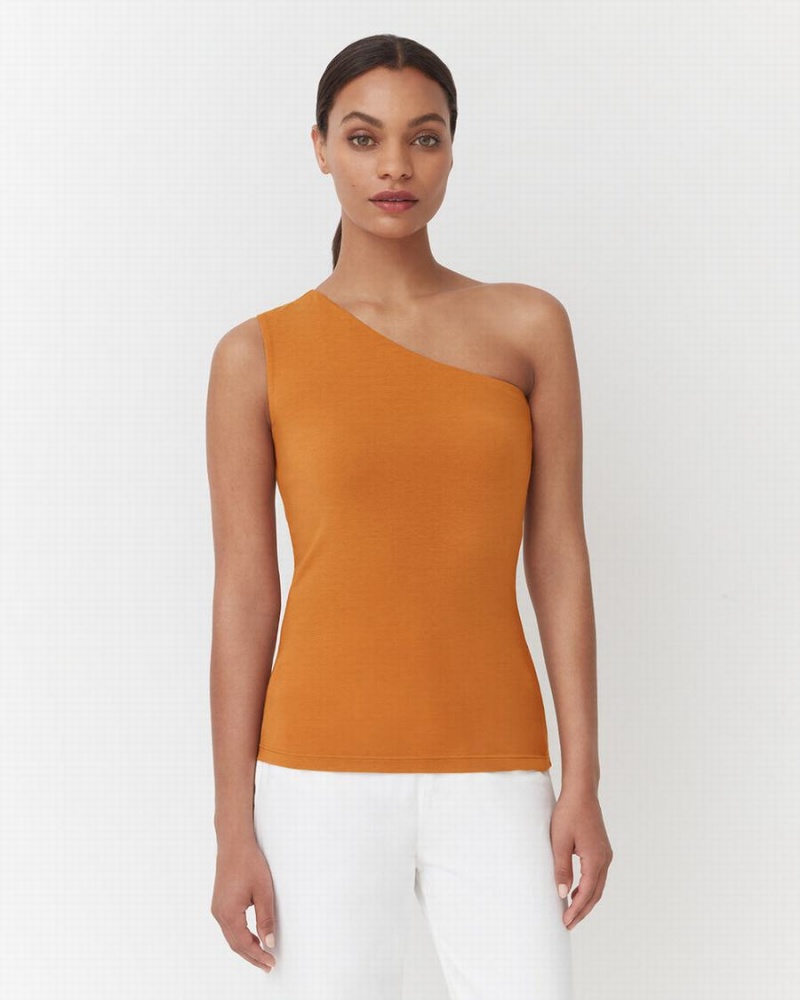 Maiouri Cuyana One Shoulder Top Dama Galbeni | KHZ9414NE