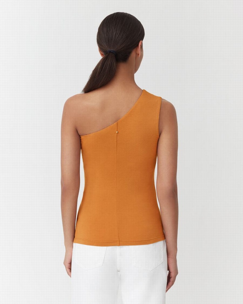 Maiouri Cuyana One Shoulder Top Dama Galbeni | KHZ9414NE