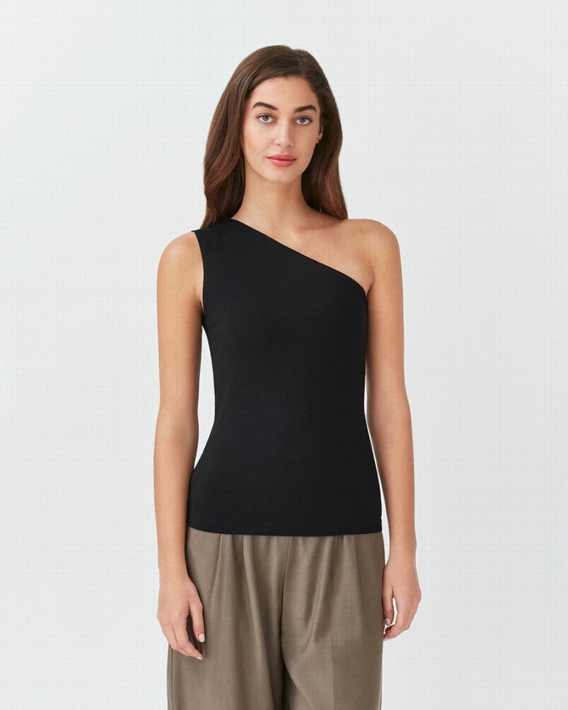 Maiouri Cuyana One Shoulder Top Dama Negrii | LNP1316HD