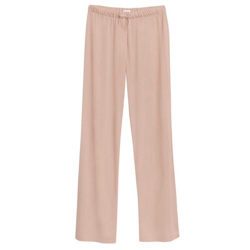 Pantaloni Cuyana Organic Pima Clasici Dama Roz | NXV3833TF