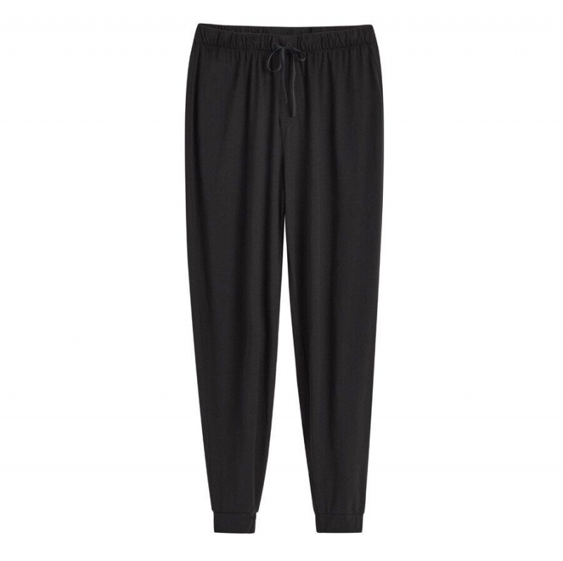 Pantaloni Cuyana Organic Pima Tapered Dama Negrii | IBV2044QT