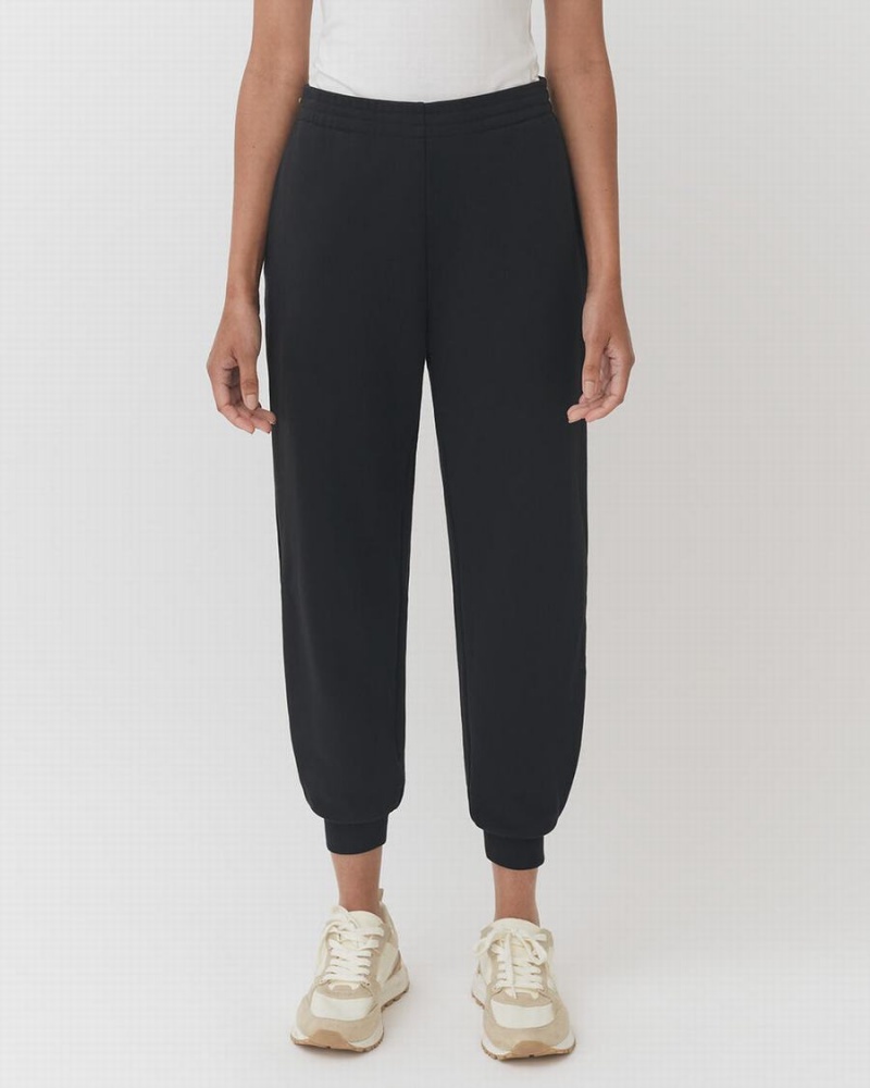 Pantaloni Jogger Cuyana Terry Sculpted Dama Negrii | XOL9429JN