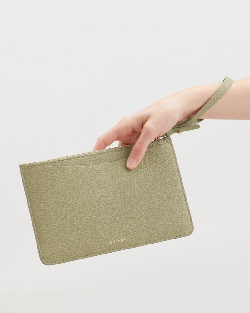 Portofel Cuyana Slim Wristlet Dama Verzi | WOJ7626RB