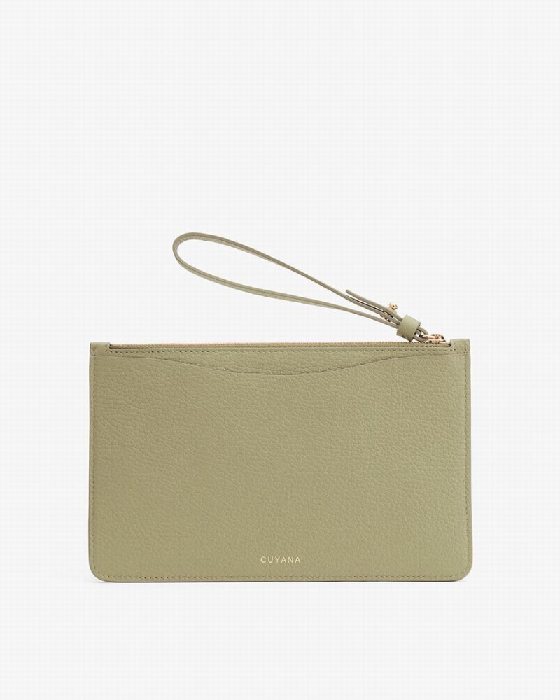 Portofel Cuyana Slim Wristlet Dama Verzi | WOJ7626RB