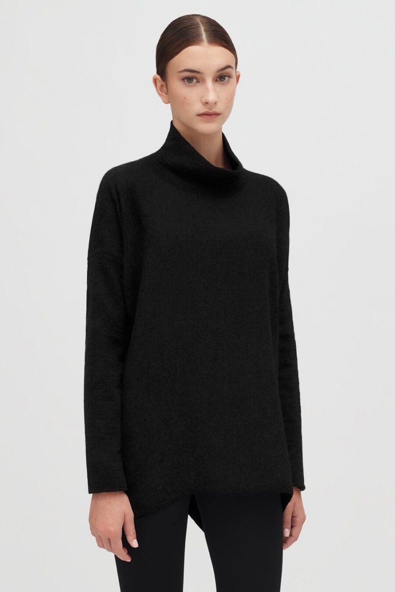 Pulovere Cuyana Alpaca Open-Back Turtleneck Dama Negrii | FGH396CE