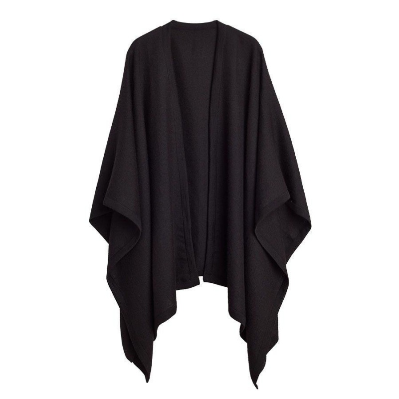 Pulovere Cuyana Baby Alpaca Square Edge Cape Dama Negrii | XKJ134FF