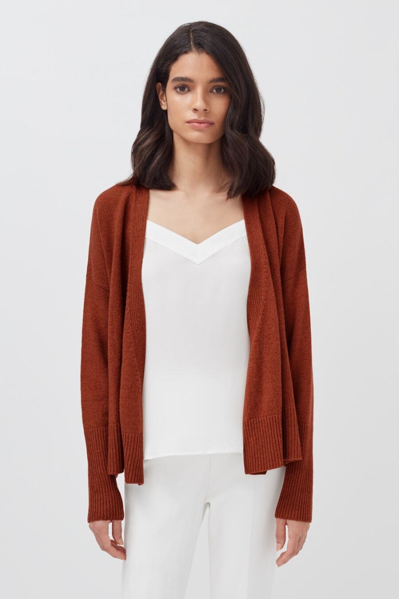 Pulovere Cuyana Cashmere Soft Wrap Dama Portocalii Inchis | BCH1379CX