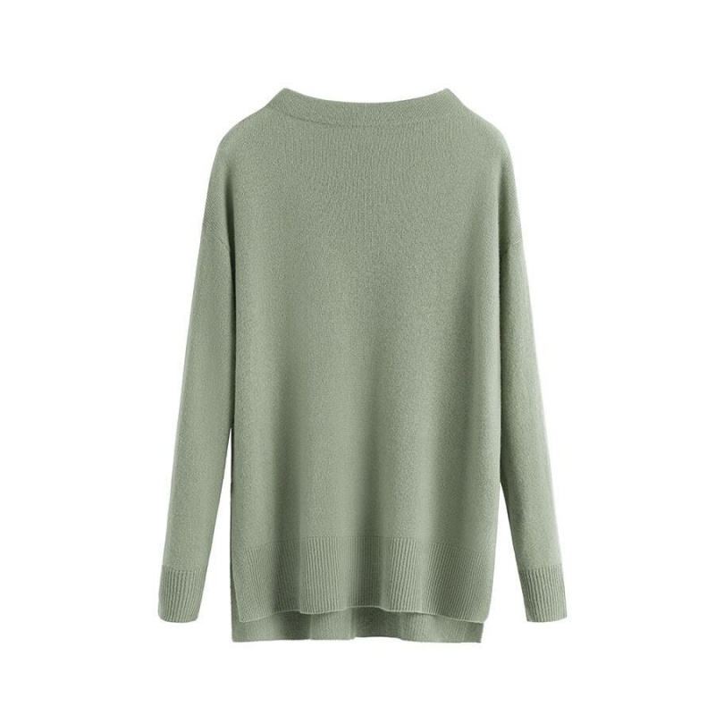 Pulovere Cuyana Single-Origin Cashmere Funnel Neck Dama Verzi | OZP7661LI