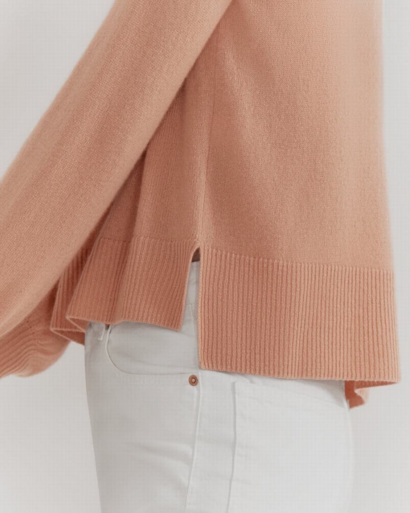 Pulovere Cuyana Single Origin Cashmere Cropped Dama Bej | SEY8279KW