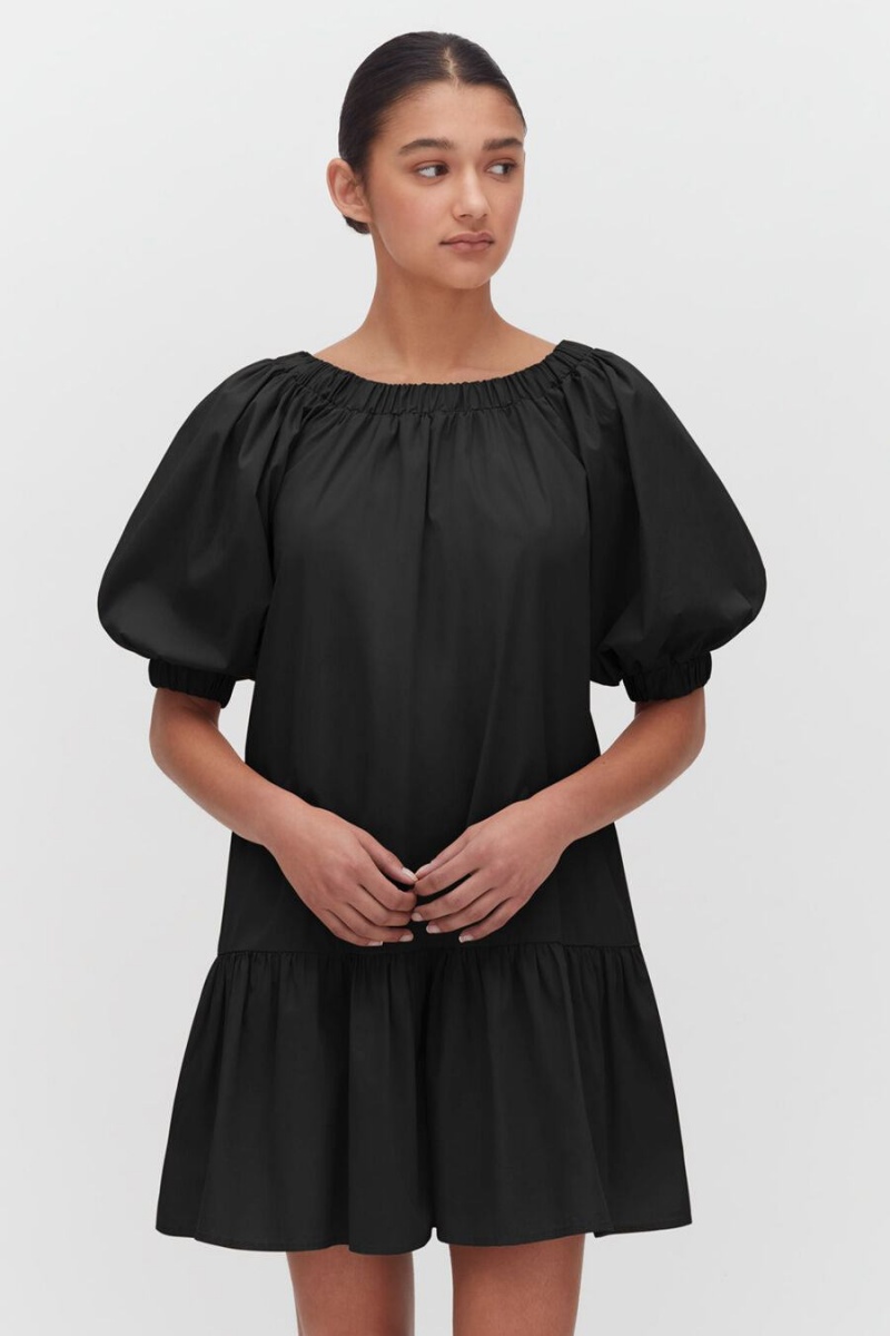 Rochie Cuyana Poplin Off The Shoulder Dama Negrii | SFJ6012DX