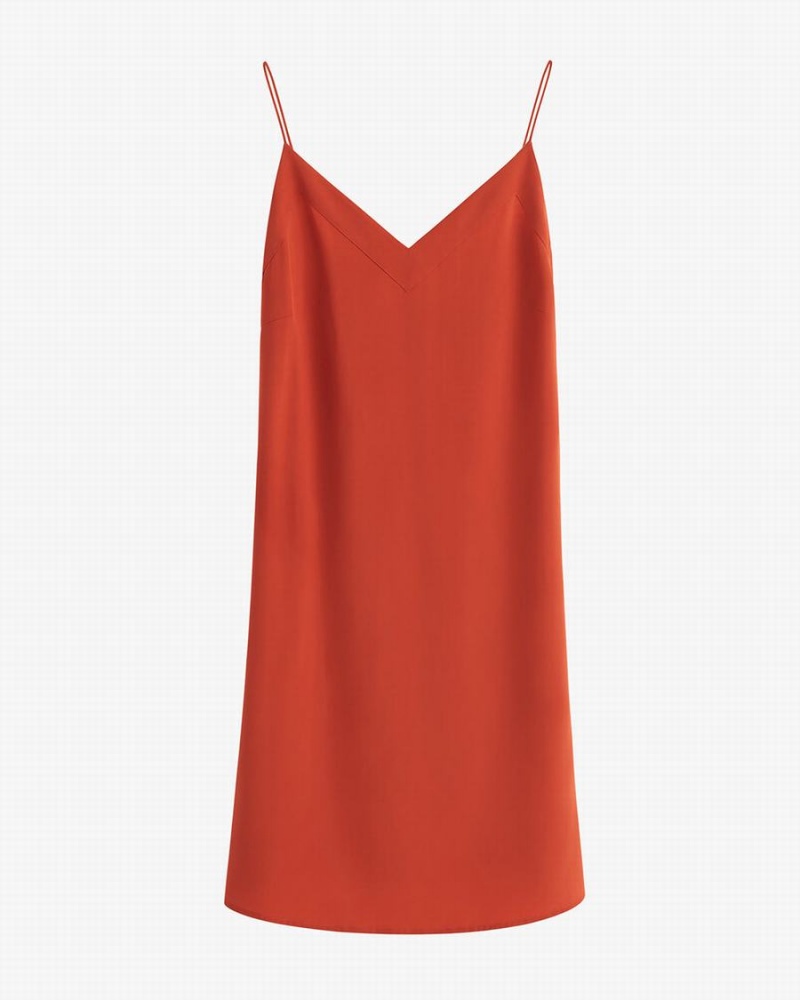 Rochie Cuyana Silk Scurte Slip Dama Portocalii | INR1326QM