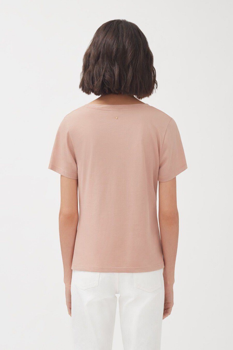 Tricouri Cuyana Pima Scoop Neck Tee Dama Roz | EKZ3515VZ