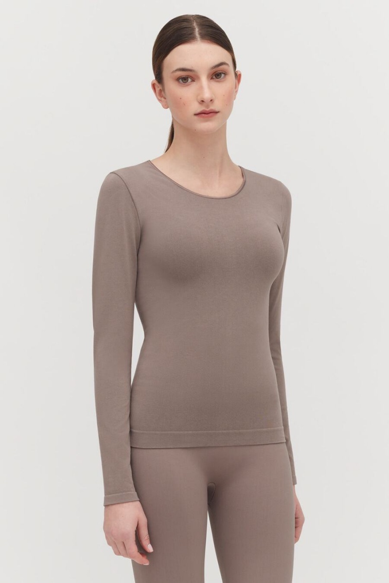 Tricouri Cuyana Stretch Long Sleeve Tee Dama Maro Deschis | PBE5628SX